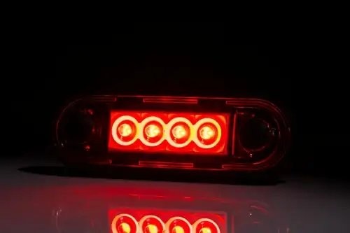 фонарь габаритный! красный, LED 12-36В с проводом 0.5м, 84х28мм, с прокладками\  FT073CLED FRISTOM