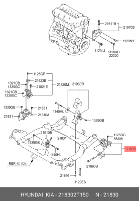 Опора двигателя HYUNDAI Sonata (10-) передняя OE 218302T150 HYUNDAI KIA