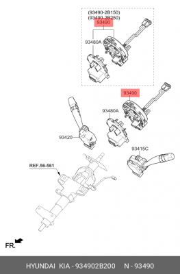 Группа контактная HYUNDAI Santa Fe (05-) подушки безопасности OE 934902B200 HYUNDAI KIA