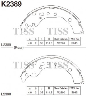 Колодки торм. бараб. Toyota Premio 07-,Corolla Fielder 06-,Corolla Axio 02- K238 K2389 MK KASHIYAMA