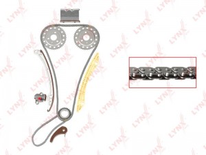 Комплект цепи ГРМ CHEVROLET Epica (06-) (2.5) (2 цепи+башмак натяж+2 успокоит+на TK-0077 LYNXAUTO