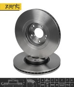 диск тормозной передний! Hyundai Santa Fe 2.7i V6/2.2CRDi 2WD/4WD 06> Z06044 ZENTPARTS
