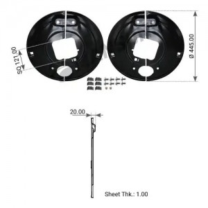 Защита тормозная SN 4218-2 / □ 120 / 16° К-кт на ось с установочным комплектом 300188 MANSONS