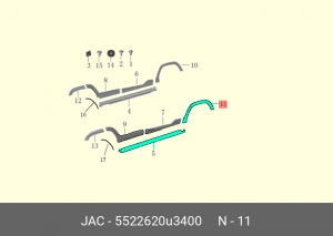 Накладка МОСКВИЧ 3 JAC JS4 крыла переднего правого OE 5522620U3400 JAC