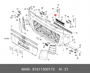 Уплотнительная рама F99 L/R17-49 MAN 81611500173 MAN