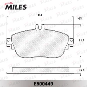 Колодки тормозные передние (Смесь CERAMIC серия PRO) MERCEDES A(W176) 12-/B(W246 E500449 MILES