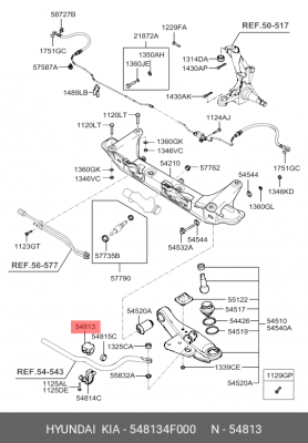 Втулка стабилизатора HYUNDAI Porter 2 переднего OE 548134F000 HYUNDAI KIA