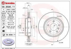 Диск тормозной Brembo Painted Disc 09.9590.11 09.9590.11 BREMBO
