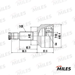 ШРУС наружный MAZDA 6 II/ATENZA 2.0-2.5 07-12 GA20658 GA20658 MILES