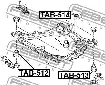 Сайлентблок подрамника передний TAB-512 FEBEST