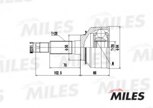 ШРУС наружный HYUNDAI MATRIX/KIA CARNIVAL 1.5-2.9 99- (с ABS) (SKF VKJA5737) GA2 GA20170 MILES