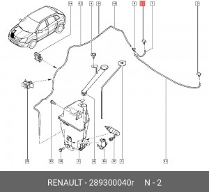 ФОРСУНКА СТЕКЛООМЫВАТЕЛЯ 289300040R 289300040R RENAULT