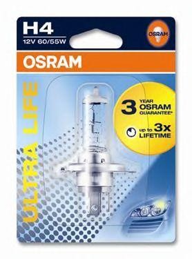 Заменен на 64193ULT-1BL Лампа галогенная Ultra Life H4 12V 60/55W P43t 64193ULT0 64193ULT-01B OSRAM