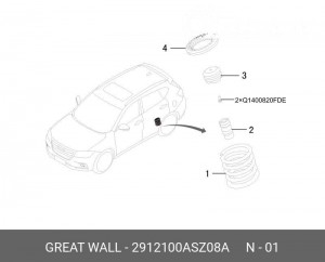 Пружина задней подвески Haval H2 2912100ASZ08A 2912100ASZ08A HAVAL