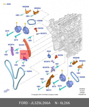 к-кт цепи ГРМ!\ Ford JL3Z-6L266-A FORD