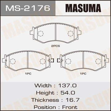 колодки дисковые передние!\ Nissan Primera 1.8-2.0 90-96 MS2176 MASUMA