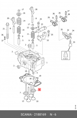 Седло клапана 2188169 SCANIA