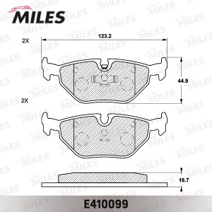 Колодки тормозные задние (Смесь Low-Metallic) (BMW 3 E36, E46, SAAB 9-5) (TRW GD E410099 MILES