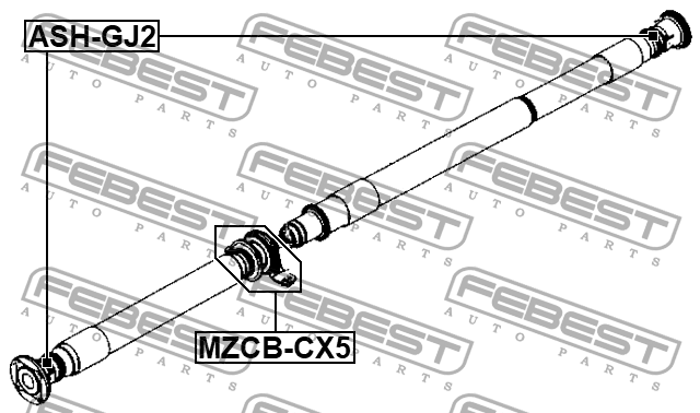 Подшипник подвесной карданного вала MAZDA CX-5 KE 2011- MZCB-CX5 MZCB-CX5 FEBEST