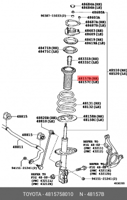 пыльник амортизатора переднего!\ Toyota Rav4 05> 48157-58010 TOYOTA