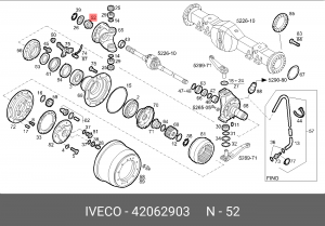 Подшипник полуоси внутренний (со втулкой) 42062903 IVECO 42062903 IVECO