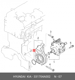 Кольцо уплотнительное HYUNDAI HD35 (17-) (D4CB),Starex H-1 (12-) насоса топливно 331704A002 HYUNDAI KIA