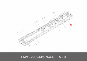 Кронштейн FAW J6,3310 рессоры передней правый OE 290244276AG FAW