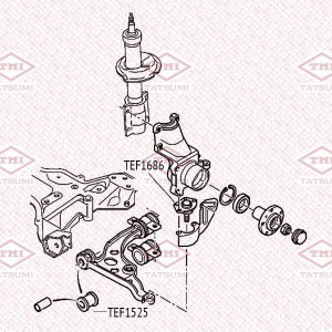 сайлентблок перед. косого рычага!\ NISSAN Stagea 01>, INFINITI G 02> TEF1686 TATSUMI