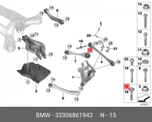 БОЛТ 33306861943 33 30 6 861 943 BMW