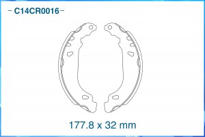 Тормозные колодки задние барабанные Low Metallic C14CR0016 C14CR0016 CWORKS