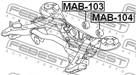 Опора задн дифференциала MITSUBISHI PAJERO 06- MAB-104 MAB-104 FEBEST