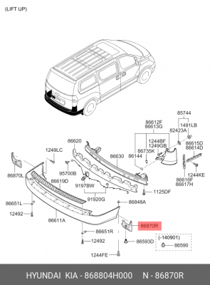 Брызговик правый 86880-4H000 868804H000 HYUNDAI KIA