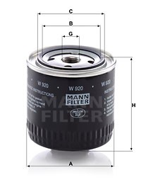 Фильтр масляный W920 W920 MANN FILTER