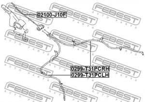 ТРОС РУЧНОГО ТОРМОЗА ЛЕВЫЙ подходит для NISSAN QASHQAI J10E 2006.12-2013.12 [EL] 0299-T31PCLH FEBEST