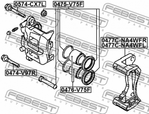 Ремкомплект тормозного суппорта 0475-V75F 0475-V75F FEBEST