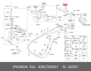 Кронштейн HYUNDAI HD65,72,78 вала рычага КПП OE 438275K001 HYUNDAI KIA