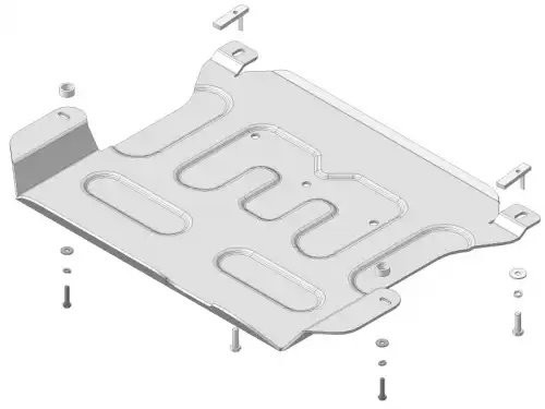 Усиленная защита картера двигателя, КПП (4 мм, алюминий) для Hyundai Tucson 2021 340902 MOTODOR