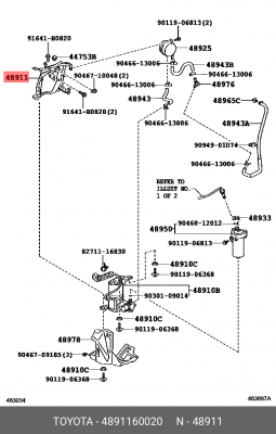 Кронштейн крепления 48911-60020 48911-60020 TOYOTA
