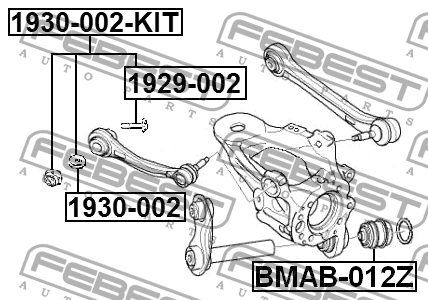 Болт с эксцентриком BMW X5 E70 2006-2013 1929-002-KIT 1929-002-KIT FEBEST
