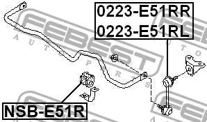 Втулка стабилизатора задняя NISSAN ELGRAND E51 2002.05-2010.08 [JP] NSB-E51R NSB-E51R FEBEST
