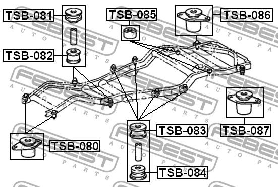 Подушка рамы TSB-085 FEBEST