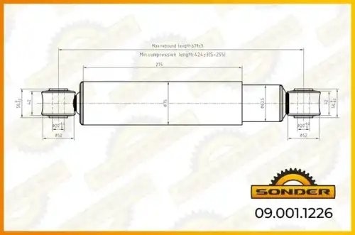 Амортизатор подвески (передний) VOLVO о.н 20806291 — 2 года безусловной гарантии 090011226 SONDER
