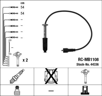 Провод высоковольтный MERCEDES C (W202),E (W210,A124) комплект NGK 44336 NGK