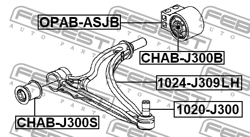 Рычаг передн левый CHEVROLET ORLANDO 2011-2017 1024-J309LH 1024-J309LH FEBEST
