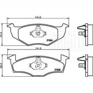 Колодки торм. Skoda Fabia (99-) диск. перед. т/с Akebono (PF 4375) PF4375 TRIALLI