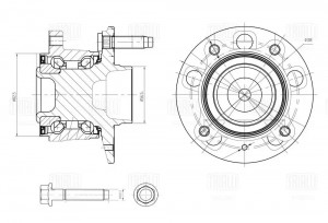 Ступица Chevrolet Cruze (09-)/Opel Astra J (10-) R-15 ABS (5x105) (кмпл:болт4шт) MR0563 TRIALLI