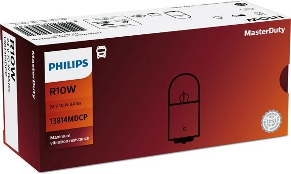 Лампа 24V R10W BA15s Master Duty PHILIPS 13814MDCP PHILIPS