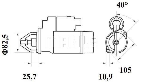 Стартер 24V 4,0 KW MB ATEGO MS 753 MAHLE KNECHT