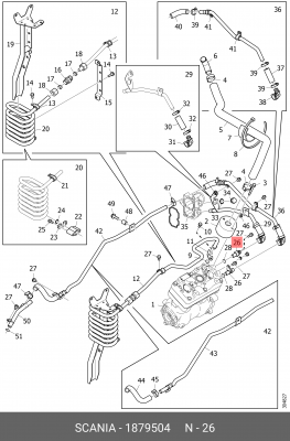 Прямой штуцер компрессора 1879504 SCANIA