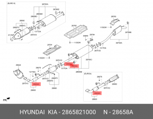 Крепеж HYUNDAI Porter,Accent,Matrix,Sonata глушителя OE 2865821000 HYUNDAI KIA